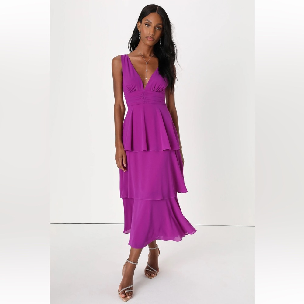 Lulus purple midi dress